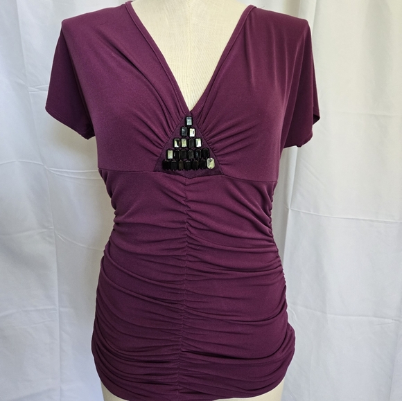 Vanity Cap Sleeve Ruched Top - Picture 1 of 6